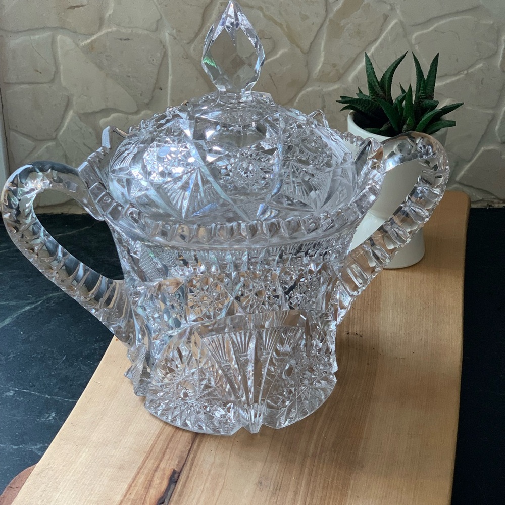 CAMBRIDGE | EAPG Cut Crystal Biscuit Jar